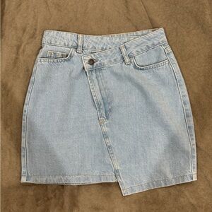 Assymetrical Light Blue Denim Skirt